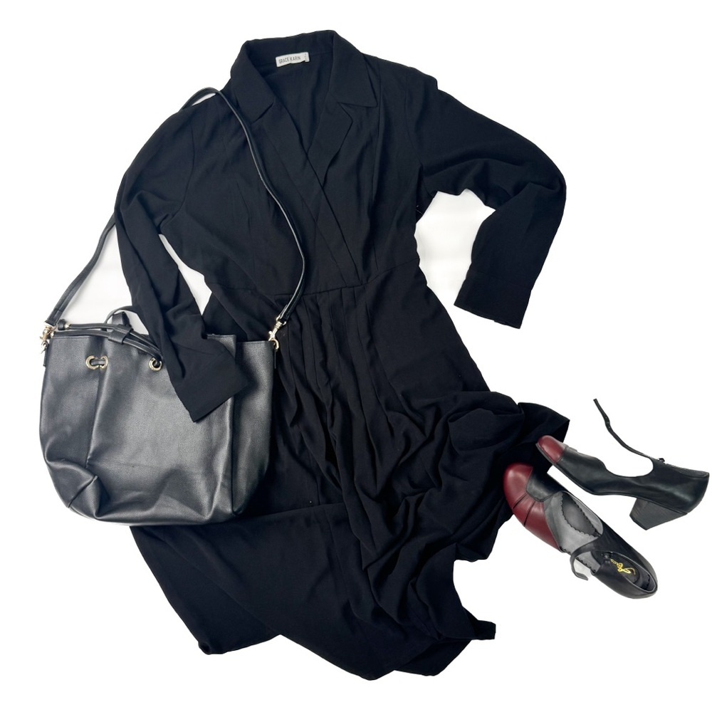 Grace Karin Black Shirt Dress